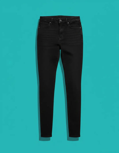 Calça Skinny Jeans Feminina Cintura Alta Marmorizada Lycra