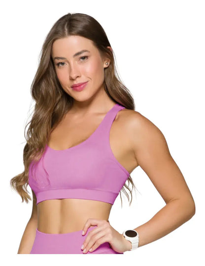 Top Nadador Canelado Sem Costura Fitness Academia Selene