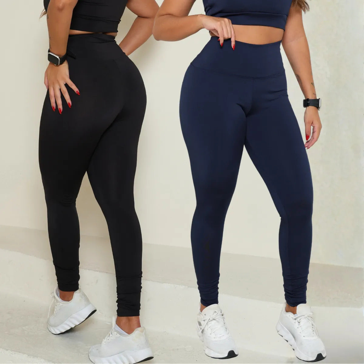 Kit 3 Calças Legging Feminina Academia Fitness Cintura Alta