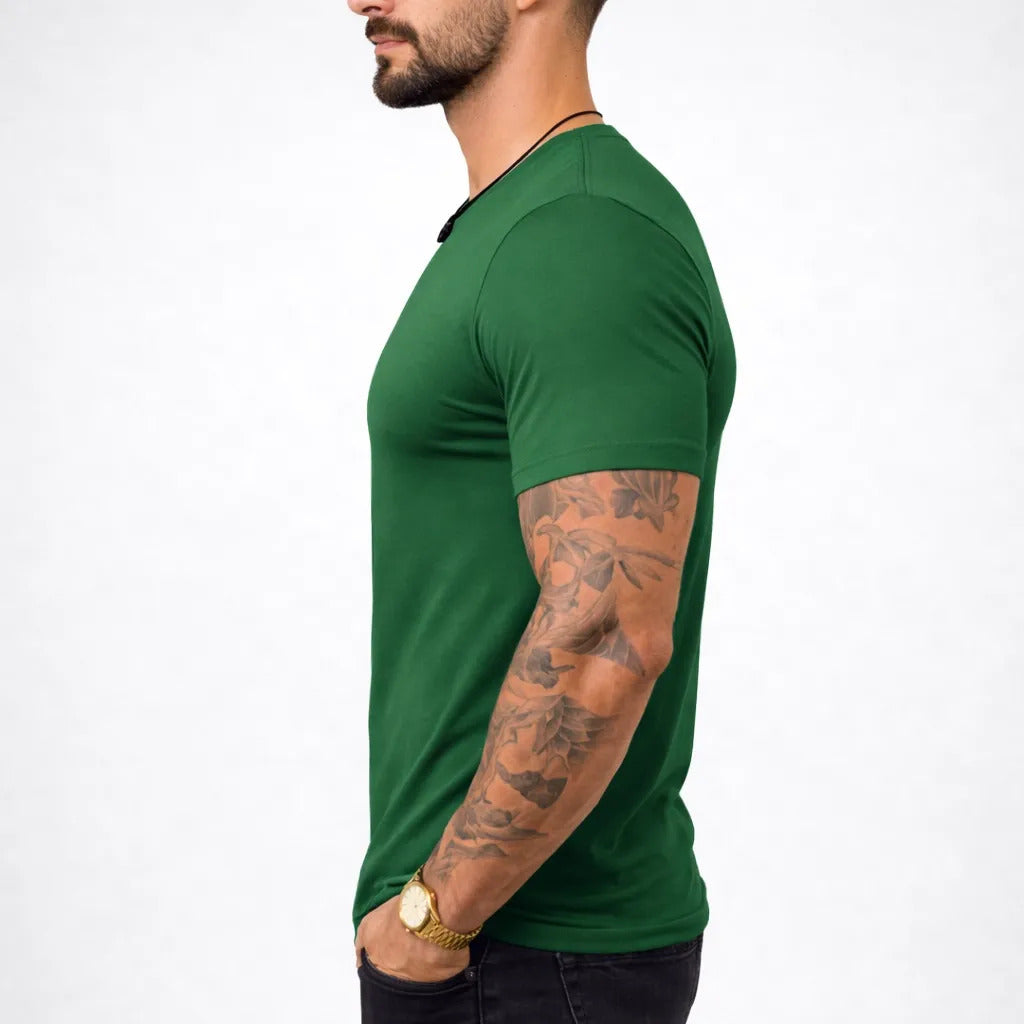 Camiseta Basica Masculina Algodão Lisa Malha Peruana Premium