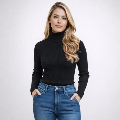 Blusa Cacharrel Feminina Tricô Lã Blusinha Gola Alta Rolê