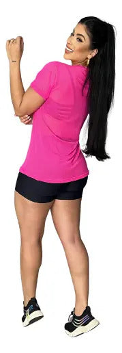 Blusa Tule Camiseta Feminina Academia Fitness