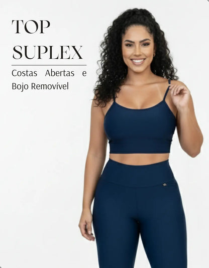 Top Fitness Academia Alça Fina Costa Aberta Feminino