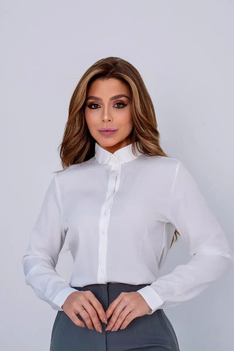 Camisa De Botão Sofisticada Feminina Alta Qualidade Sale 40%