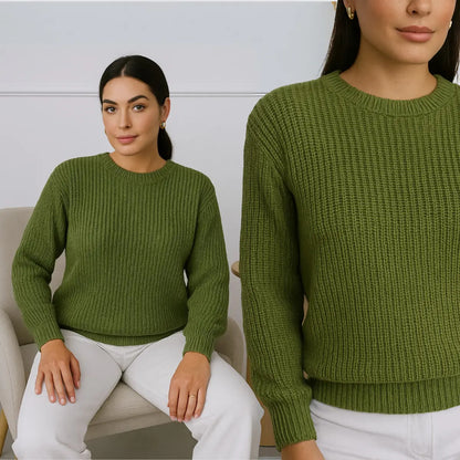 Suéter Blusa Manga Longa Max Cropped Frio Pullover Lã Trico