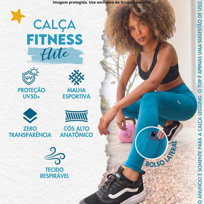 Legging Academia Fitness Com Bolso Zero Transparência Elite