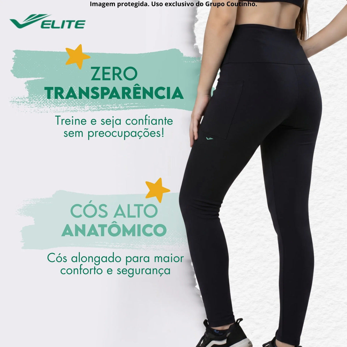 Legging Academia Fitness Com Bolso Zero Transparência Elite