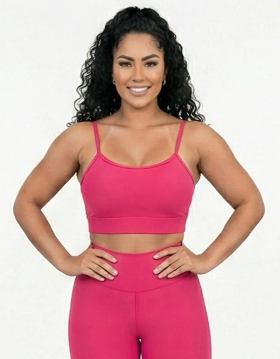 Top Fitness Academina De Alcinha Fina Com Bojo