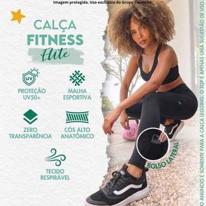 Legging Academia Fitness Com Bolso Zero Transparência Elite
