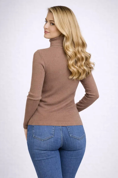 Blusa Cacharrel Feminina Tricô Lã Blusinha Gola Alta Rolê