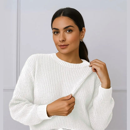 Suéter Blusa Manga Longa Max Cropped Frio Pullover Lã Trico