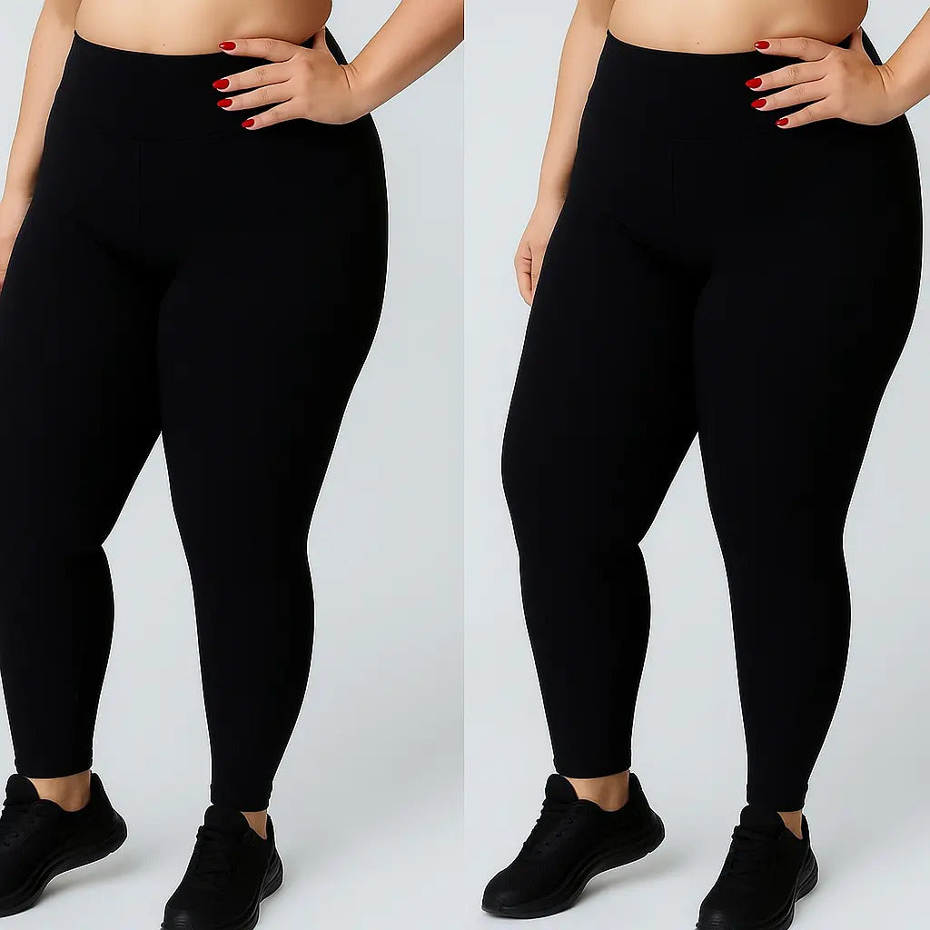 Kit 2 Calça Legging Térmica Suplex Inverno Plus Size Forrada