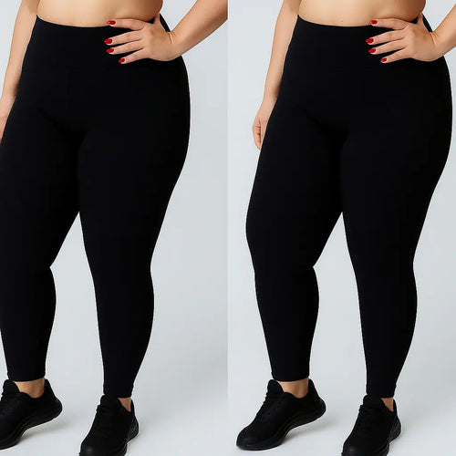Kit 2 Calça Legging Térmica Suplex Inverno Plus Size Forrada
