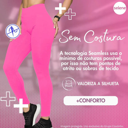 Calça Legging Zero Transparência Fitness Cintura Alta Selene