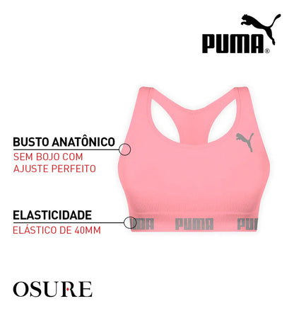 Top Puma Original Feminino Alta Sustentação Academia Fitness