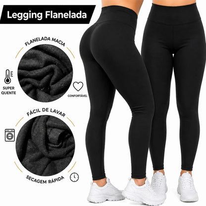 Calça Legging Térmica Forrada Flanelado Feminino Inverno