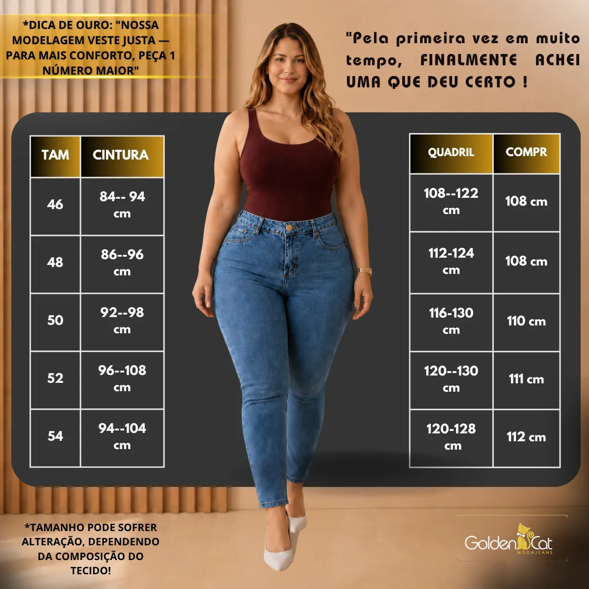 Calça Jeans Plus Size Cintura Alta Elastano Lycra Modeladora
