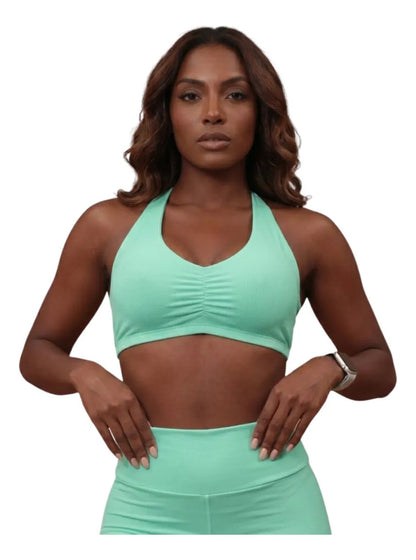 Top Halter Fitness Frente Unica Suplex Bojo Removìvel Yoga