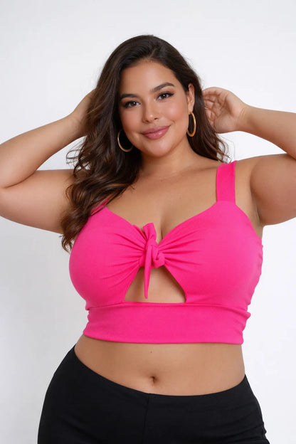 Cropped Plus Size Alça Bojo Top Suplex Super Sustentação