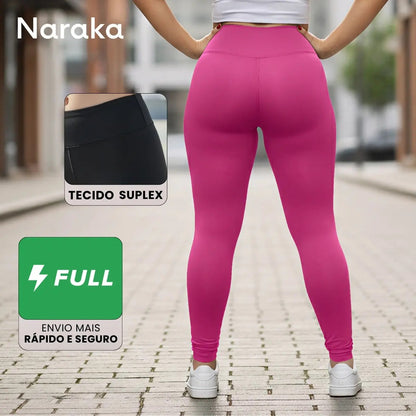 Calça Legging Feminina Cintura Alta Leg Grossa Fitness