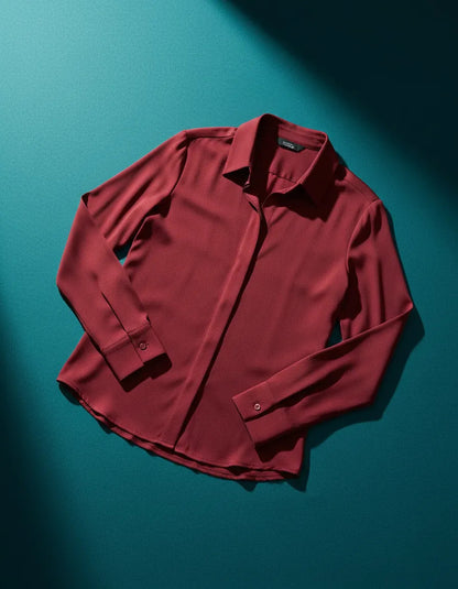 Camisa Social Feminina Crepe Leve Seda Blusa Luxo Sale 40%