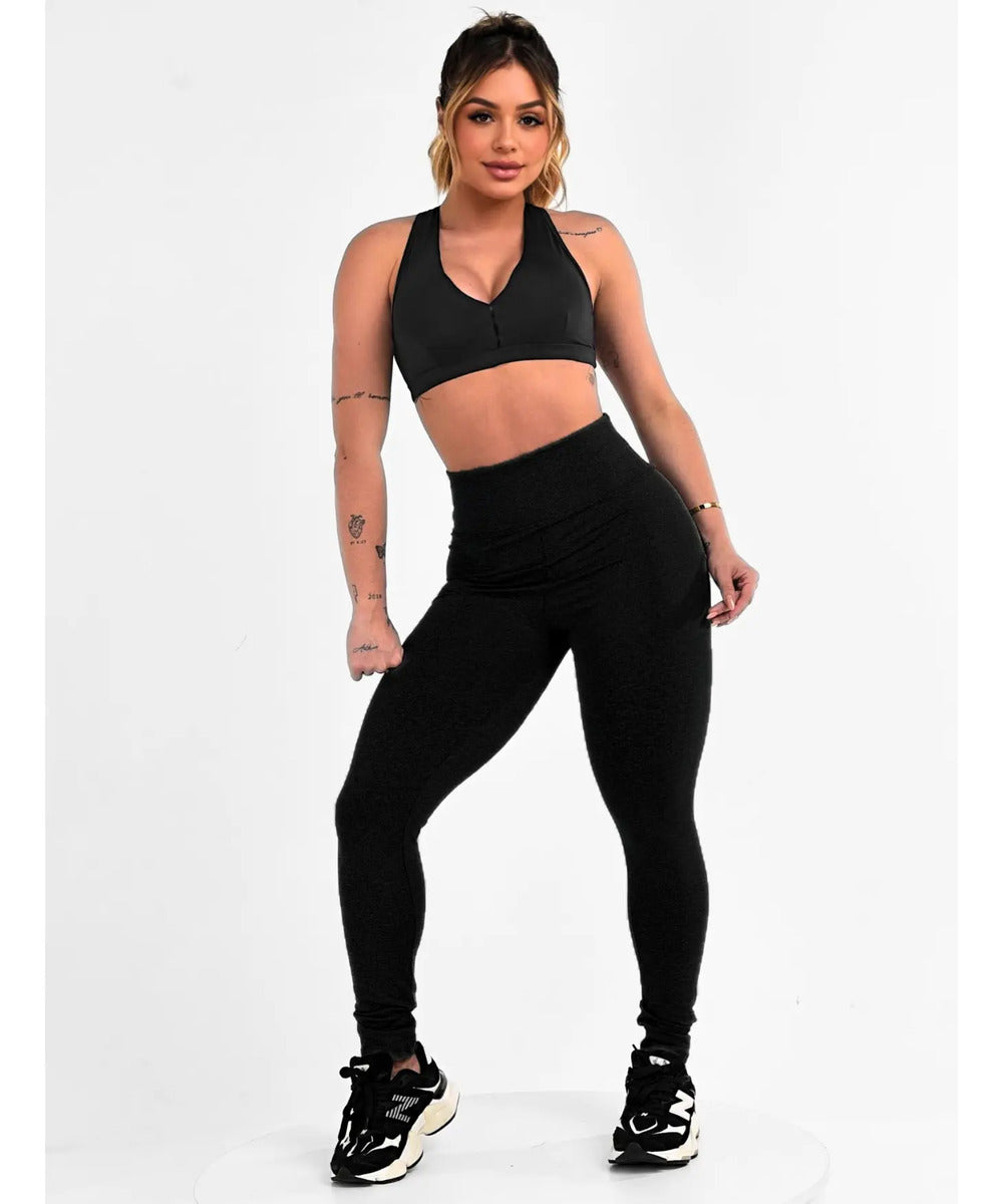 Calça Legging Leg Zero Transparência Cintura Alta Academia