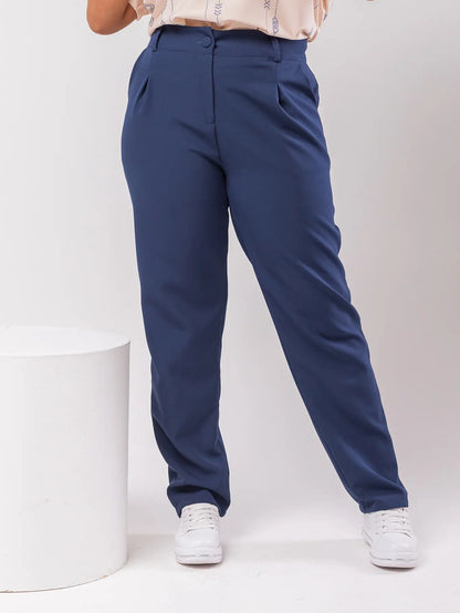Calça Social Alfaiataria Cintura Alta Plus Size Feminina