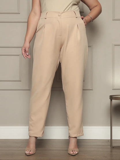 Calça Social Alfaiataria Cintura Alta Plus Size Feminina
