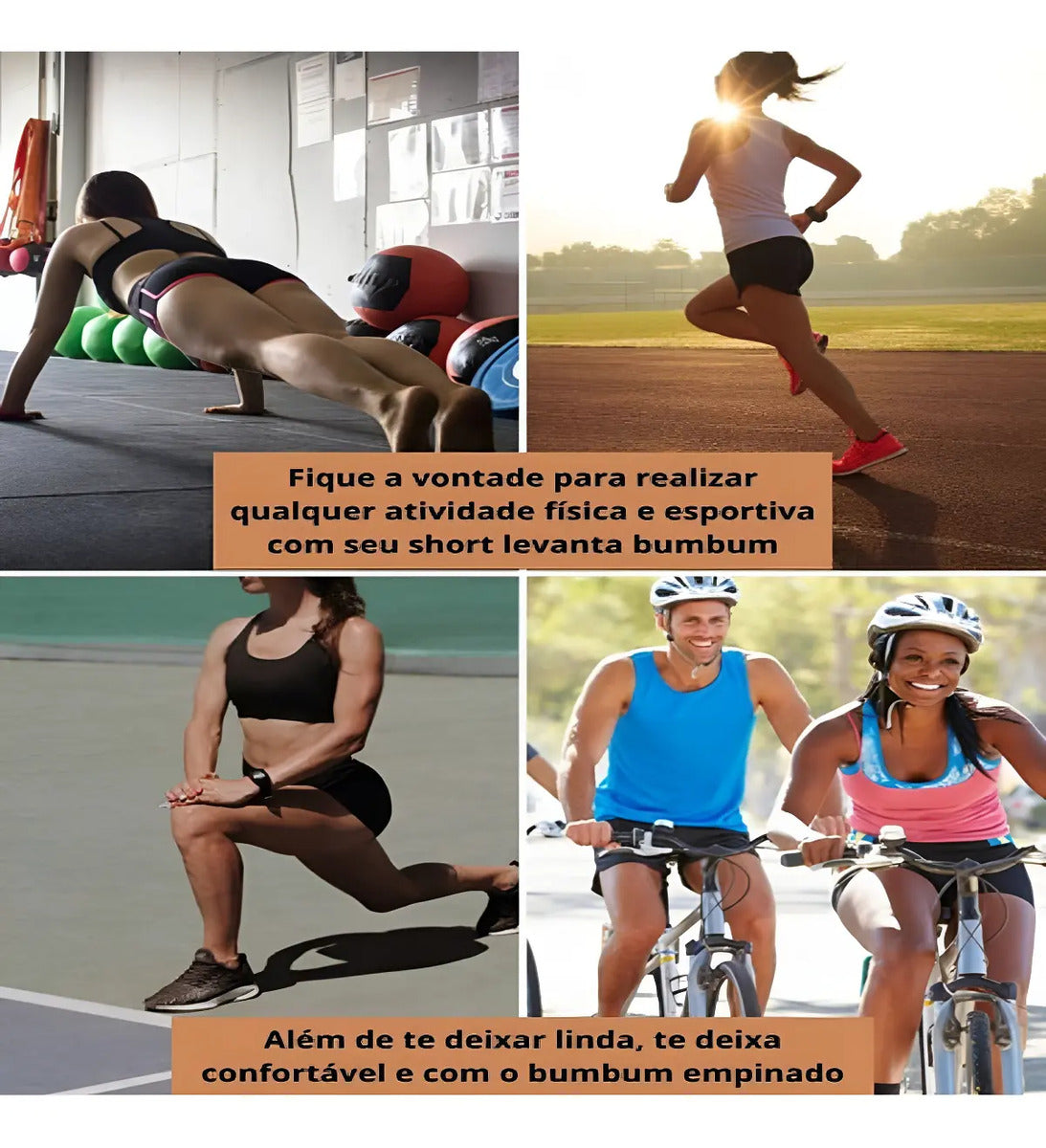 Kit 3 Short Levanta Bumbum Feminino Academia Yoga Fitness