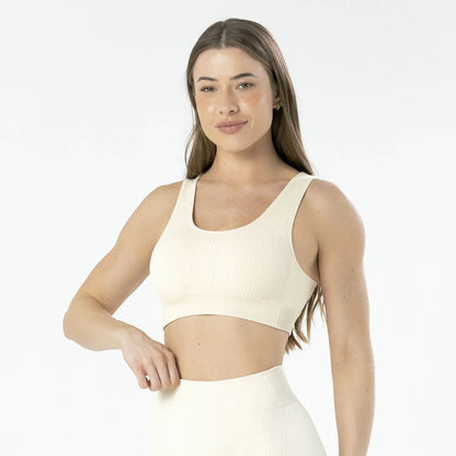 Top Nadador Canelado Sem Costura Fitness Academia Selene