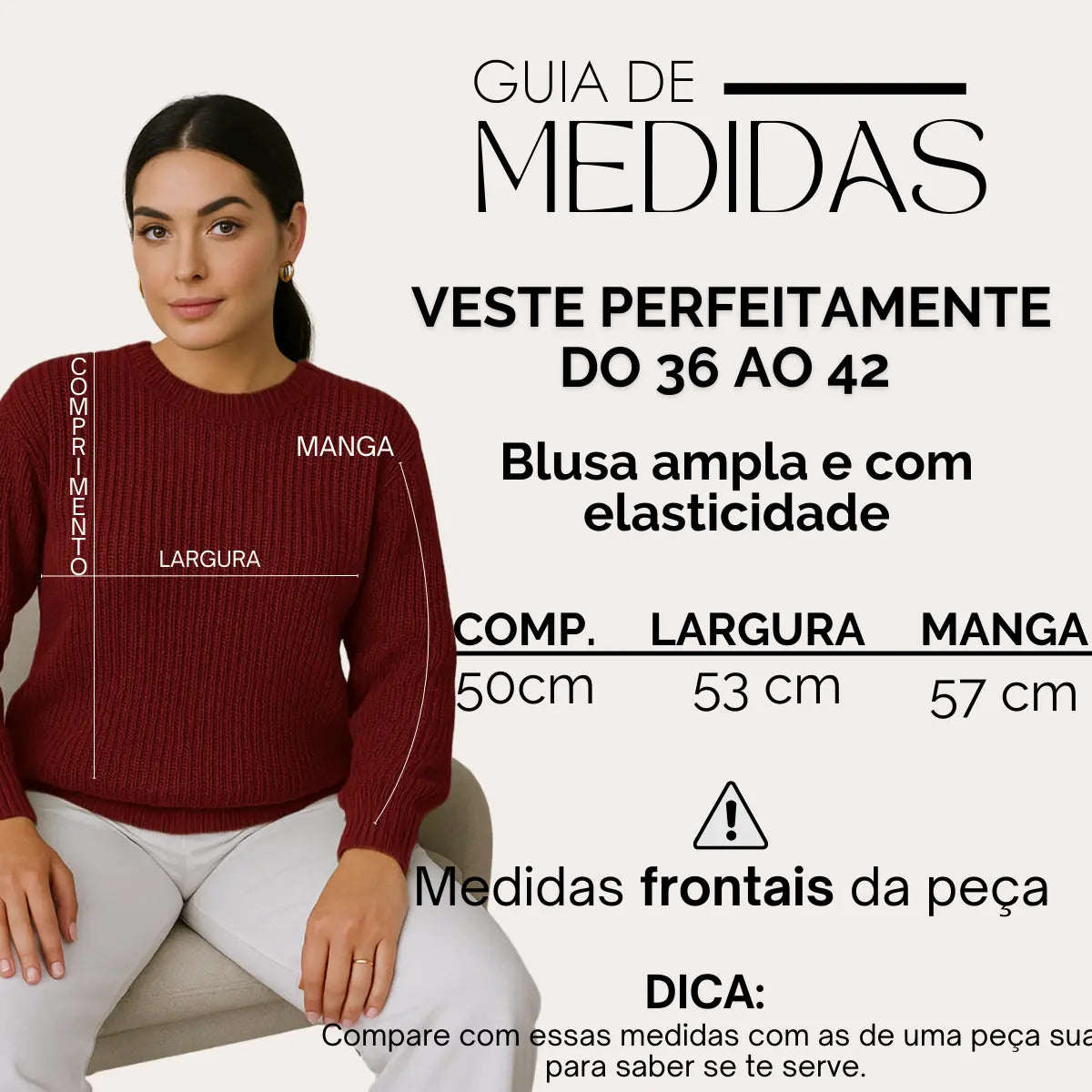 Suéter Blusa Manga Longa Max Cropped Frio Pullover Lã Trico