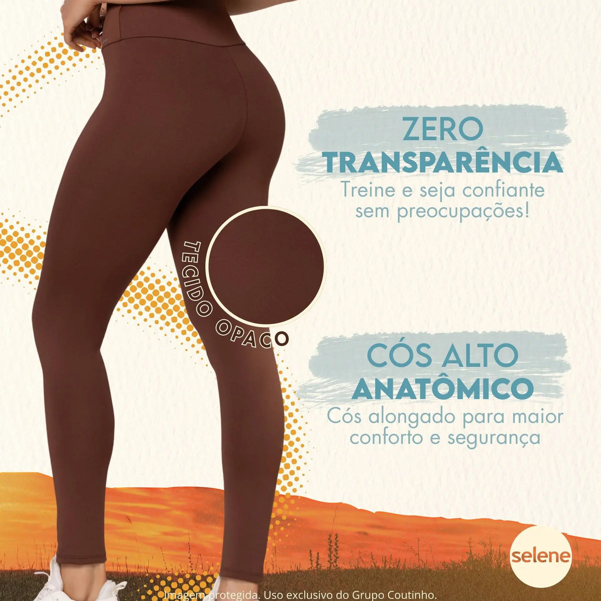 Legging Academia Corrida Com Bolso Selene Zero Transparência