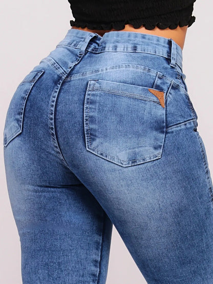 Calça Jeans Feminina Cós Alto Empina Bumbum Patria Brasil