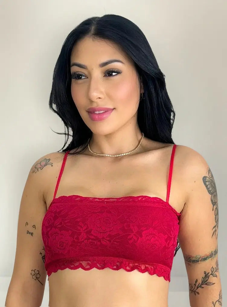 Top Faixa Renda Moda Blogueira Cropped Tomara Que Caia Sutiã