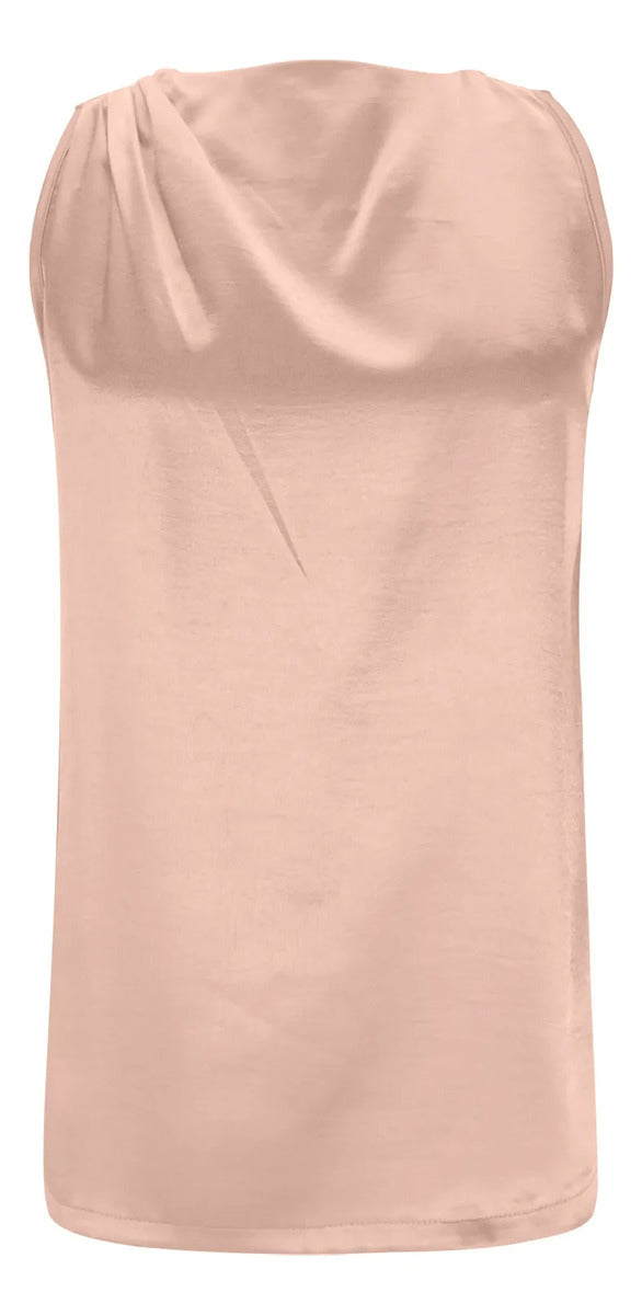 Camisa Feminina, Cor Sólida, Seda E Cetim, Blusa Longa