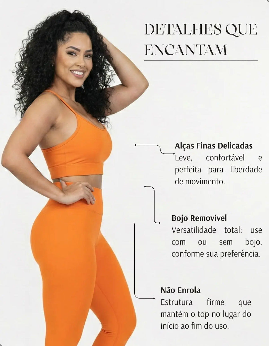 Top Fitness Academina De Alcinha Fina Com Bojo