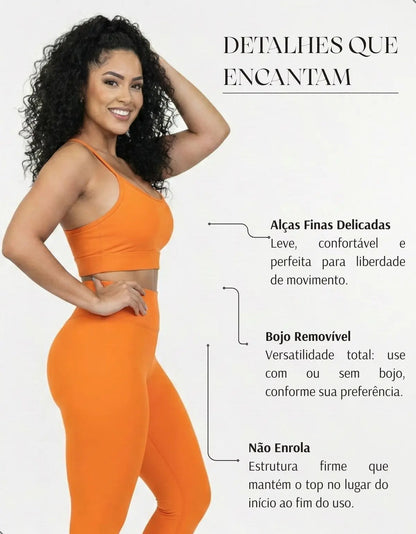 Top Fitness Academina De Alcinha Fina Com Bojo