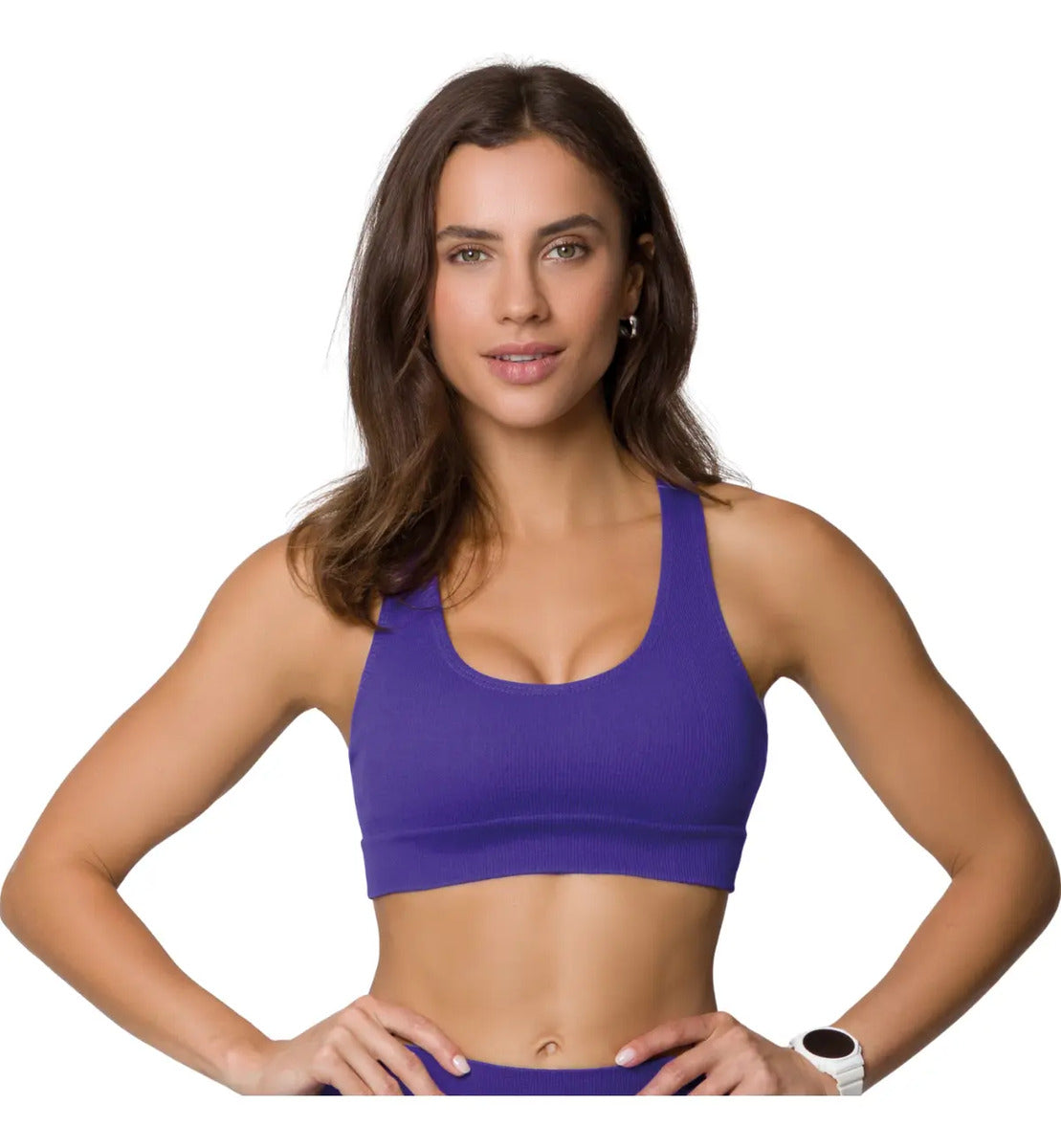 Top Nadador Canelado Sem Costura Fitness Academia Selene