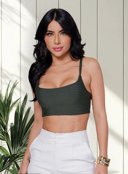 Top Cropped Feminino Alcinha Justo Liganet Fitness Academia
