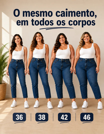 Calça Jeans Mom Stillger Feminina Cintura Alta Cor Clara