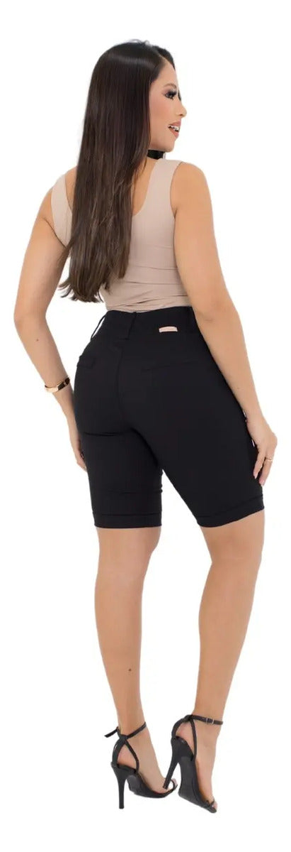 Bermuda Feminina Social - Ate O Joelho - Bengaline Lycra