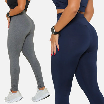Kit 3 Calças Legging Feminina Academia Fitness Cintura Alta