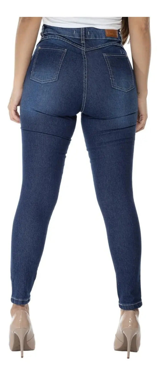 Calça Jeans Feminina Skinny Cintura Alta Levanta Bumbum