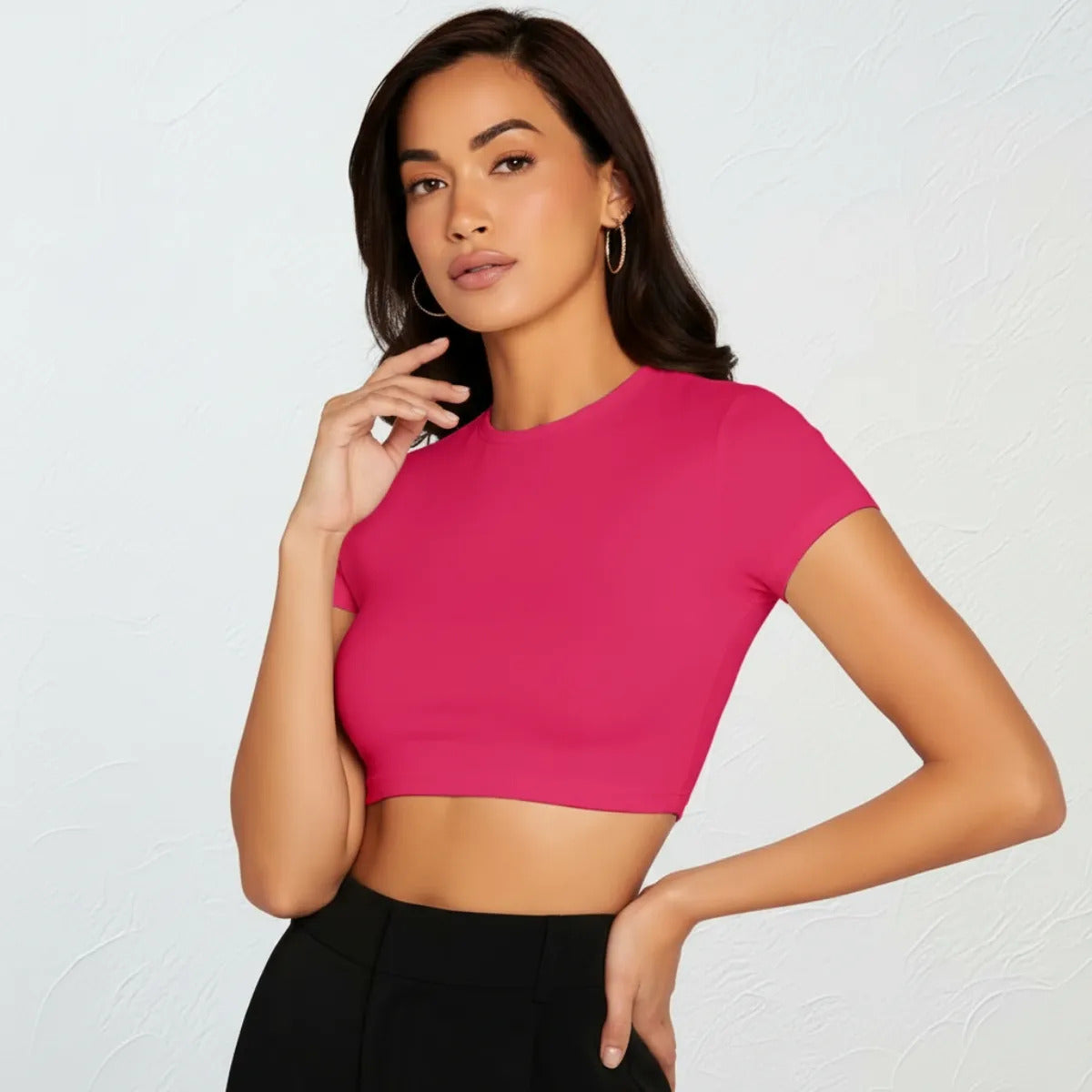 Top Cropped Feminino Básico Blusinha Academia Manga Curta