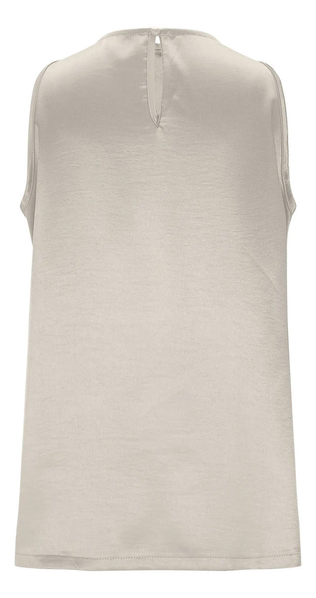 Camisa Feminina, Cor Sólida, Seda E Cetim, Blusa Longa