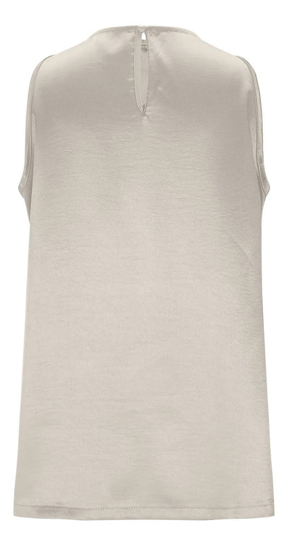 Camisa Feminina, Cor Sólida, Seda E Cetim, Blusa Longa