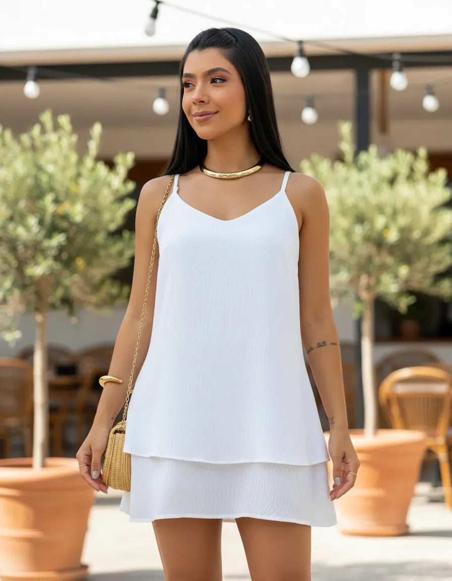 Vestido Feminino Ísis Leve Fluido Casual Elegante Duna para o Verão