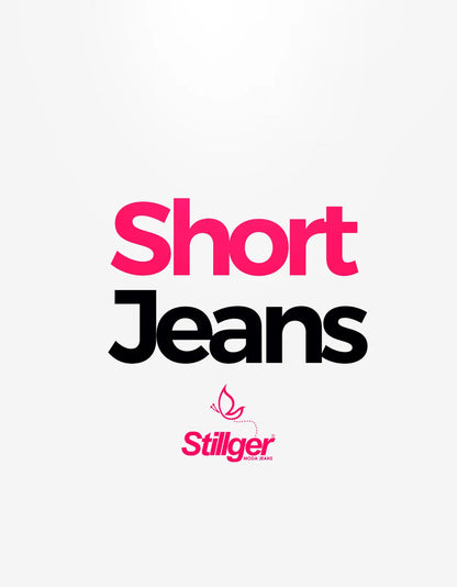 Short Jeans Feminino Cintura Alta C/ Lycra Hot Pant Stillger