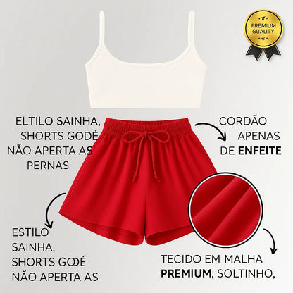 Shorts Godê Feminino Cintura Alta Em Viscolycra Soltinho