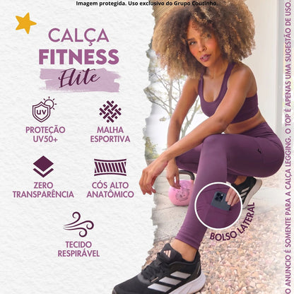 Legging Academia Fitness Com Bolso Zero Transparência Elite